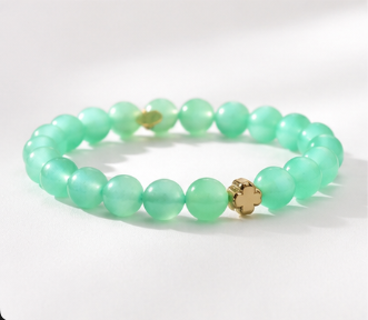 Adrian — Aventurine with Shamrock Spacer Bracelet