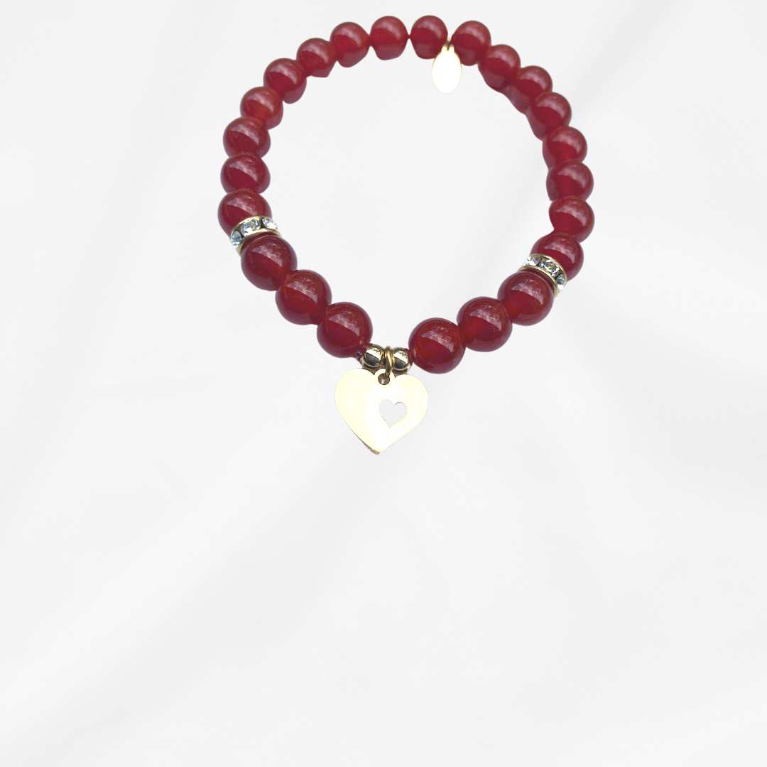 Carrie - Carnelian with Heart Charm