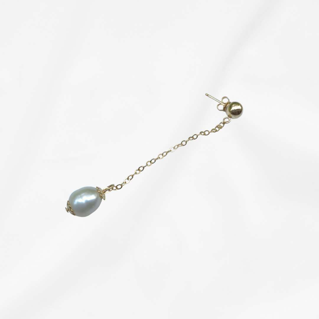 Issa - 14k Gold Filled Dainty Pearl Dangle and Drop Earrings