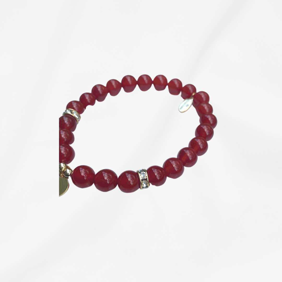 Carrie - Carnelian with Heart Charm