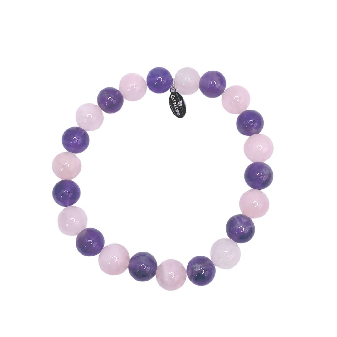 Dakota - Rose Quartz and Amethyst Stone Bracelet