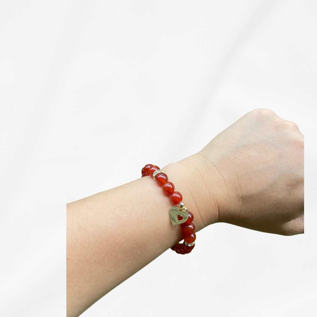 Carrie - Carnelian with Heart Charm