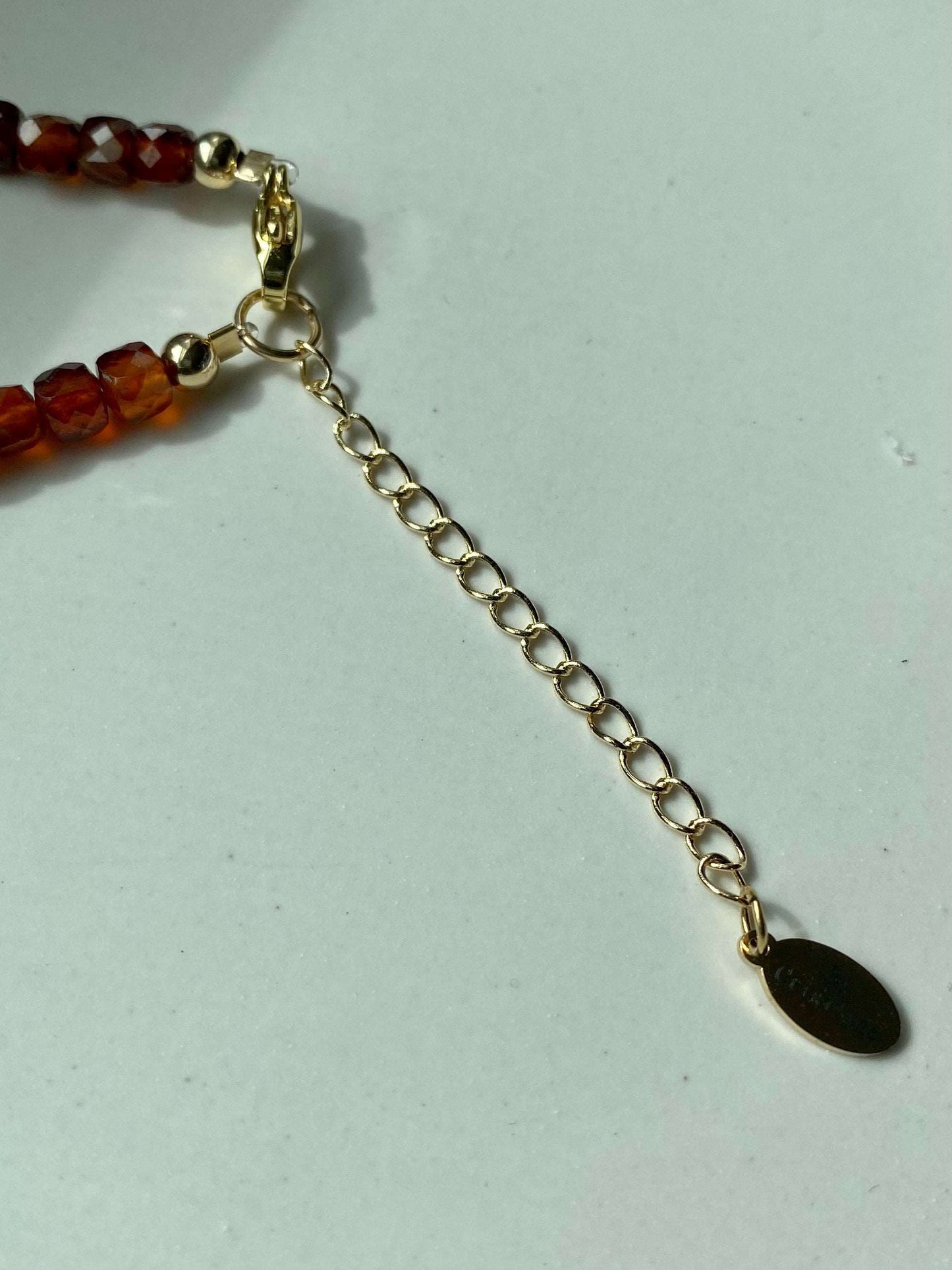 Sam - Handmade Orange Garnet Stone Bracelet