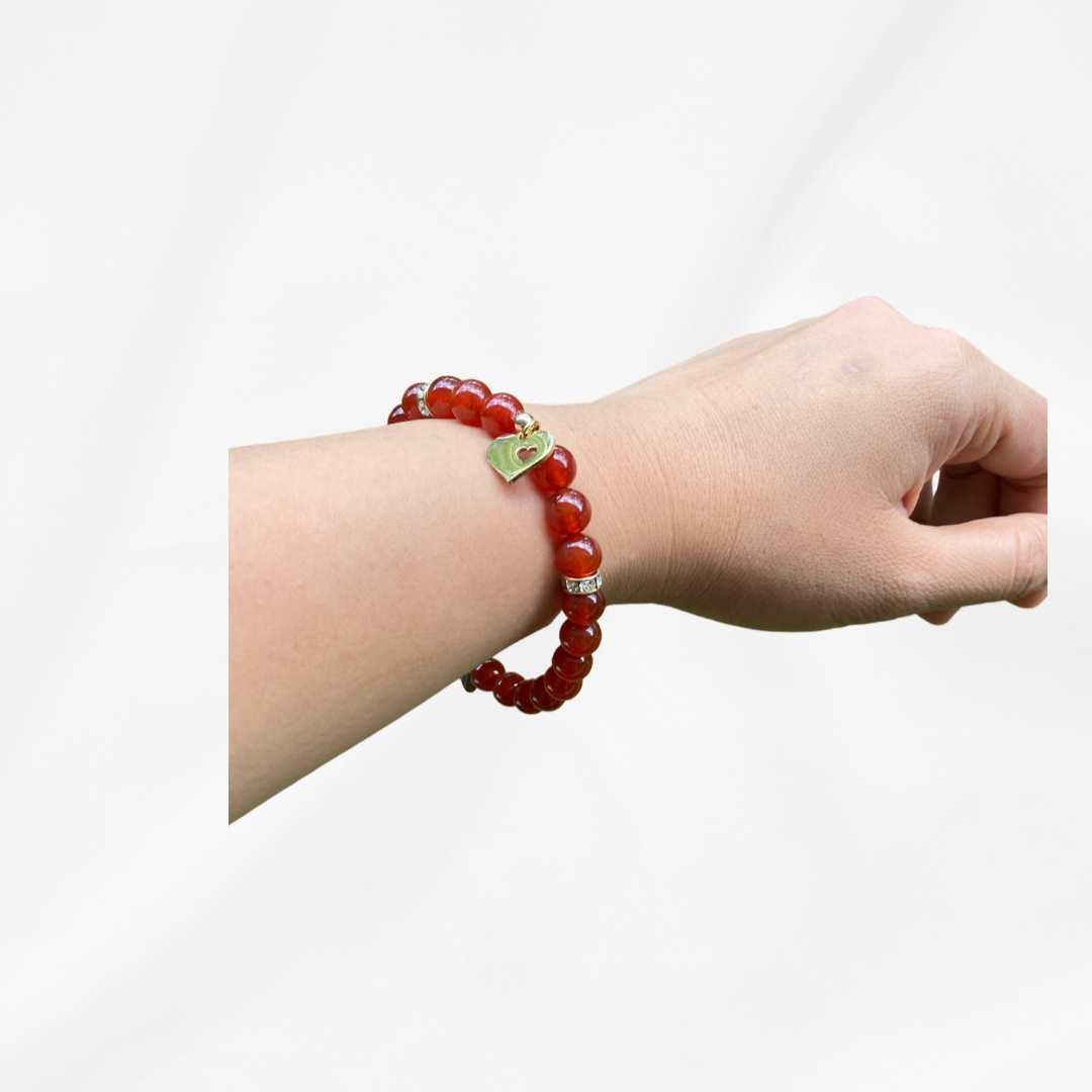 Carrie - Carnelian with Heart Charm