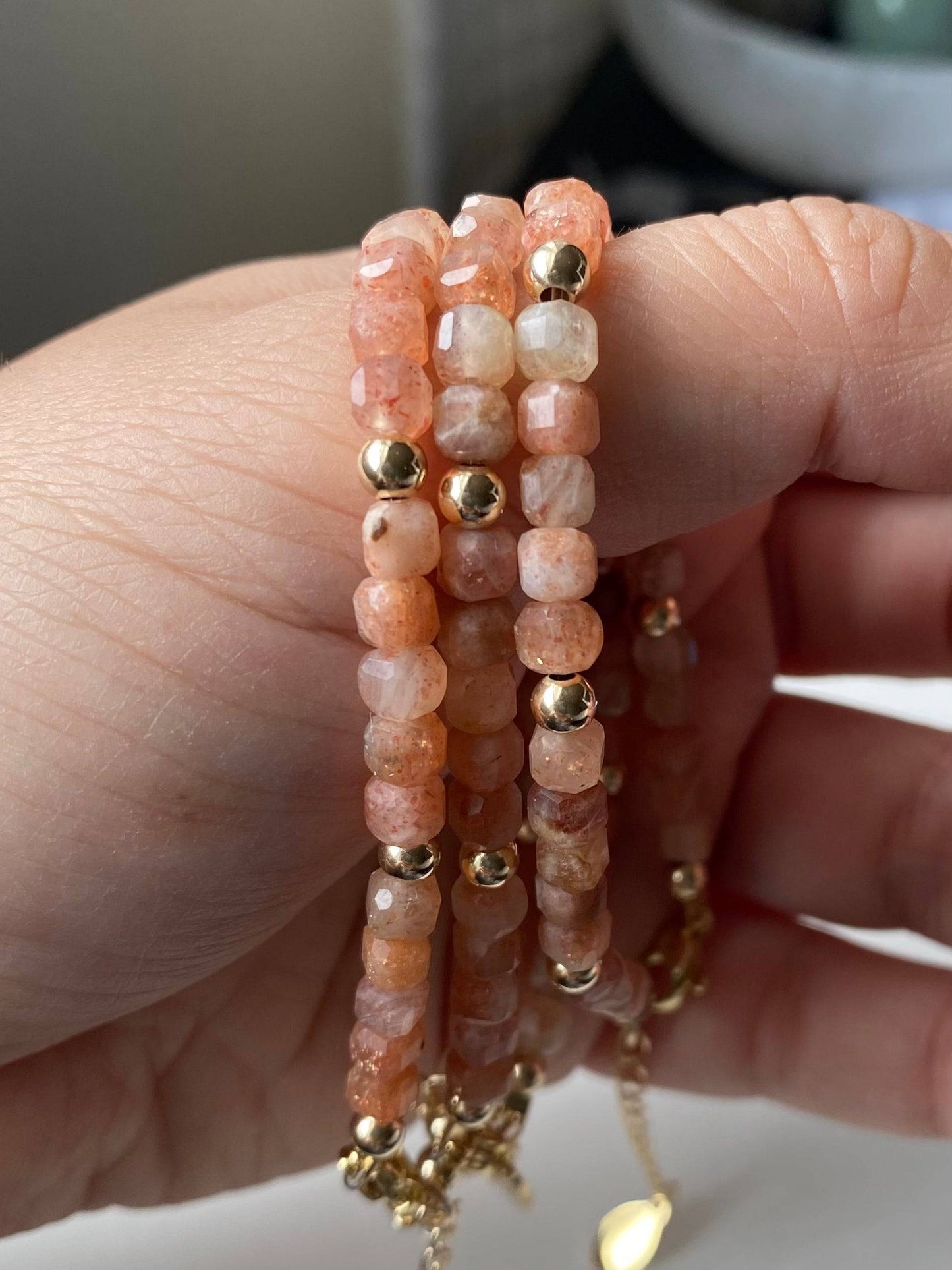 Stella - Handmade Sunstone Bracelet