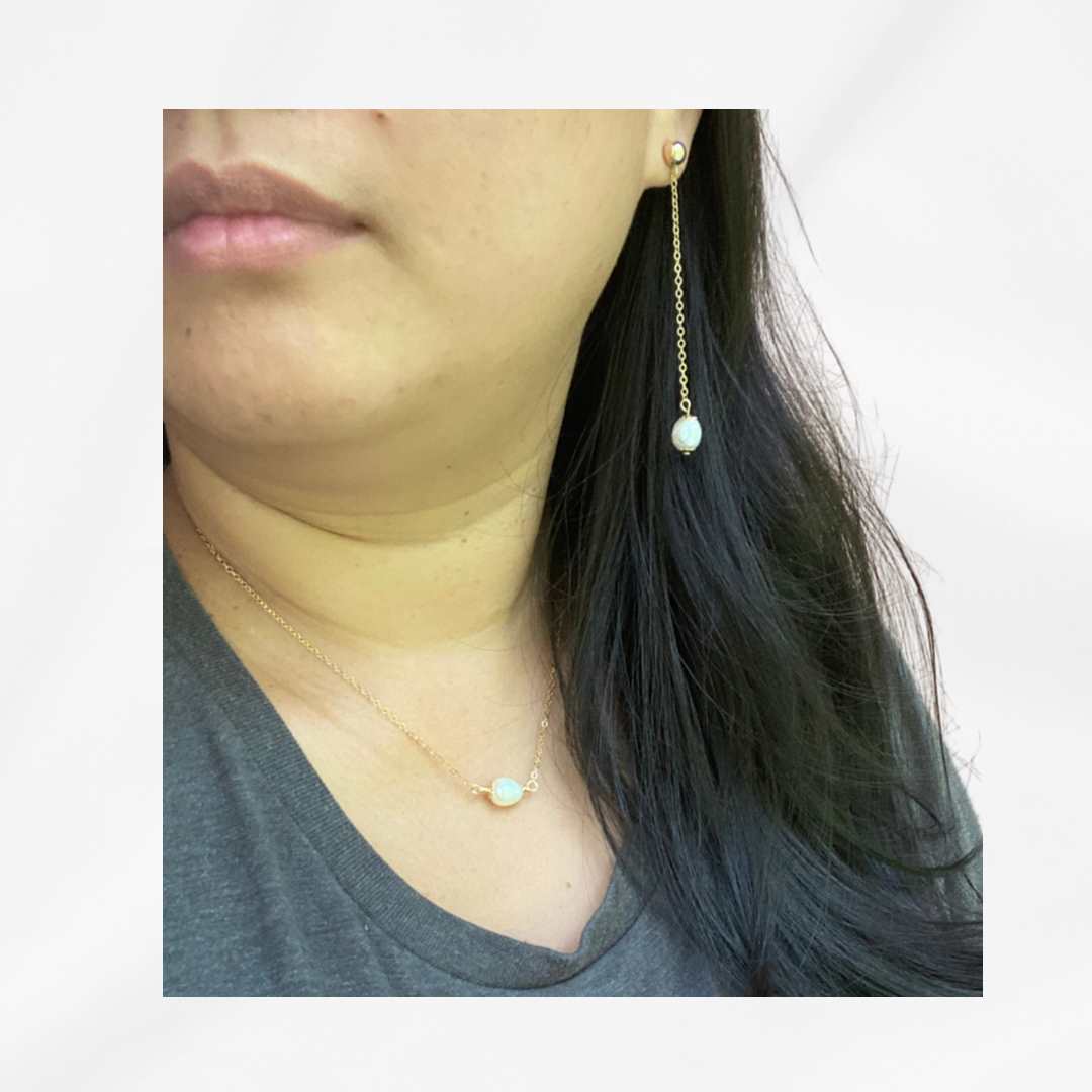 Issa - 14k Gold Filled Dainty Pearl Dangle and Drop Earrings