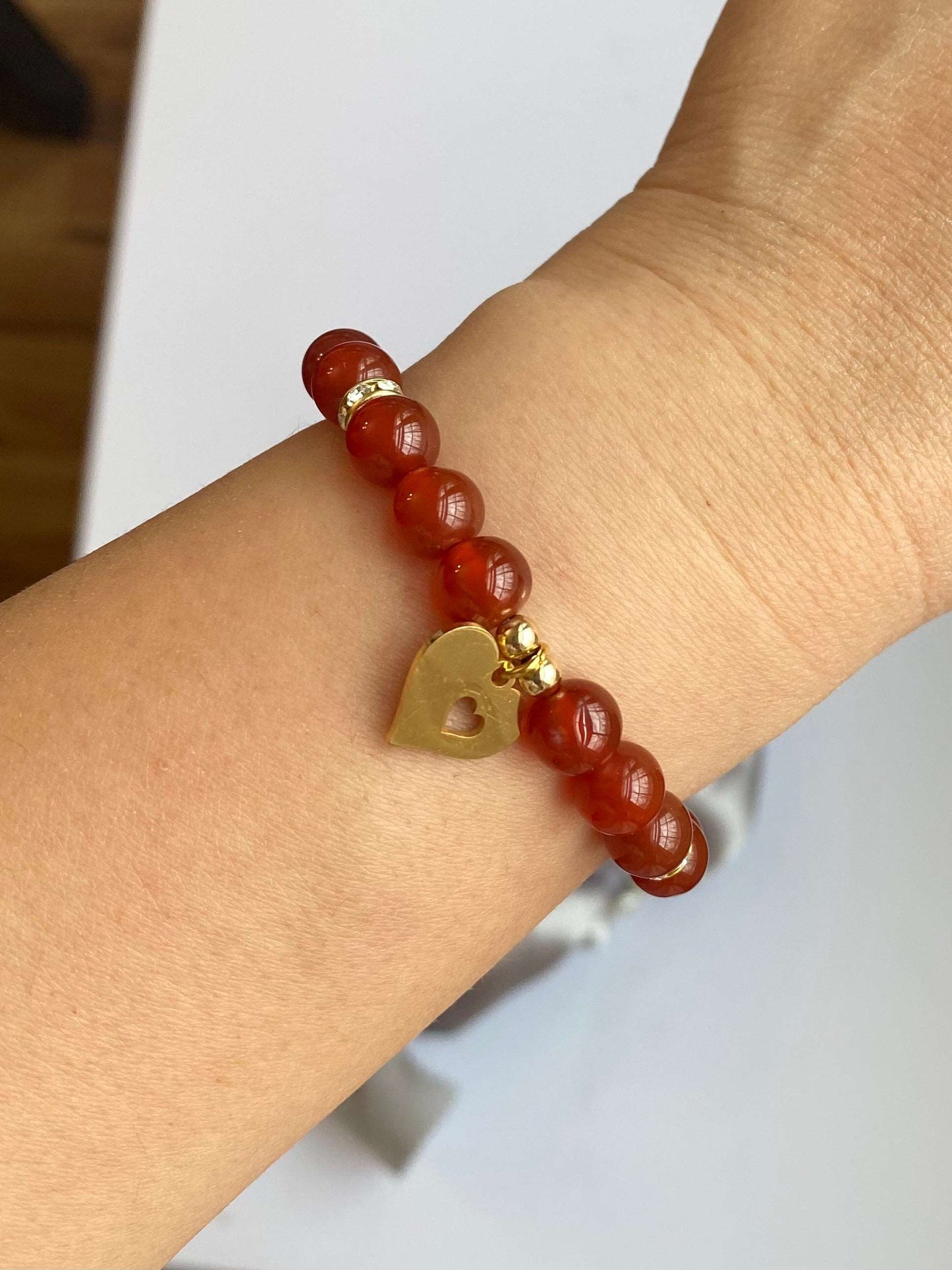 Carrie - Carnelian with Heart Charm