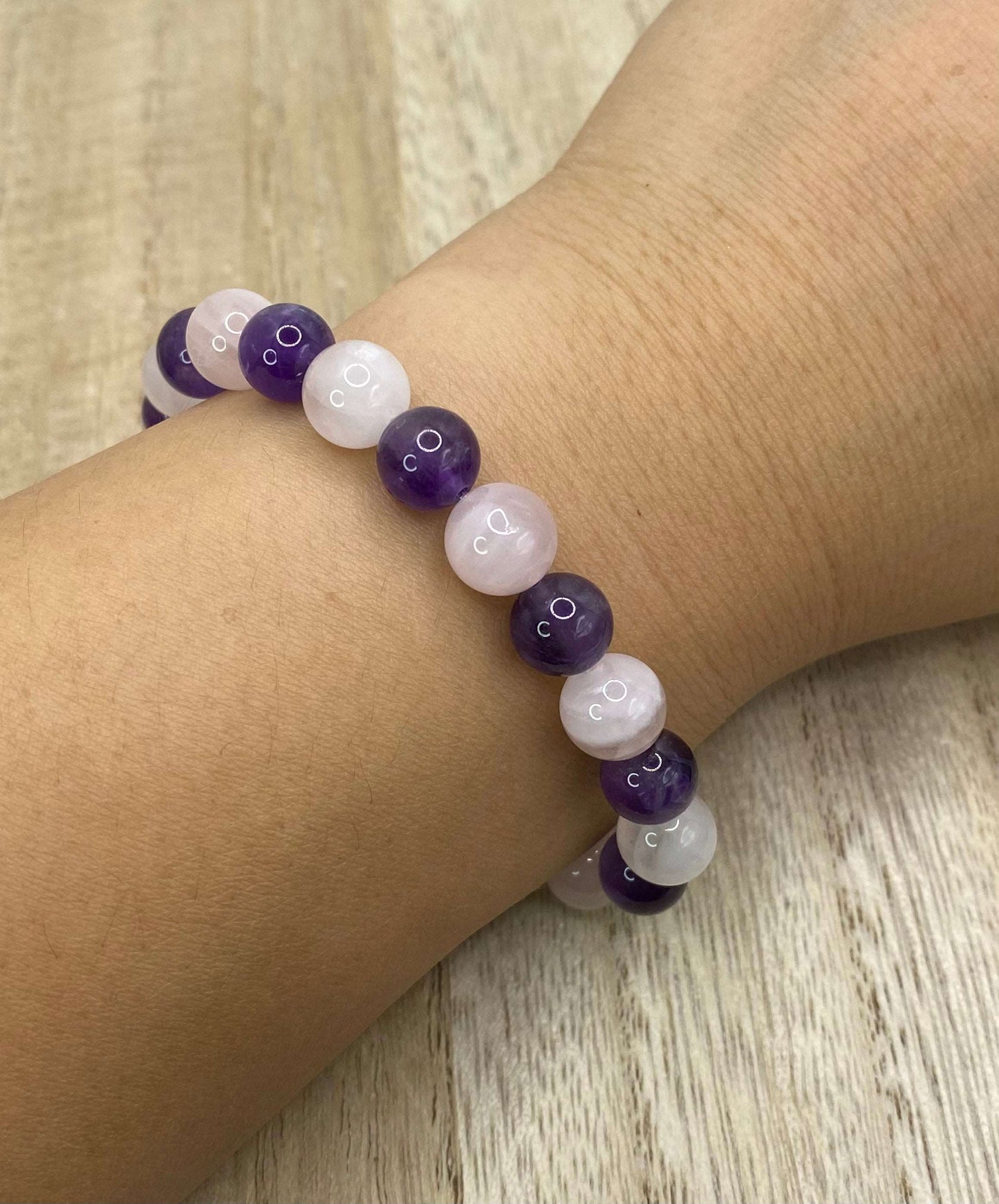 Dakota - Rose Quartz and Amethyst Stone Bracelet