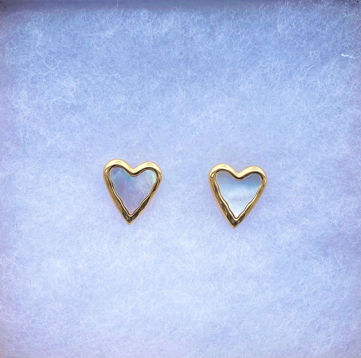 Sheila White Shell Heart Earrings