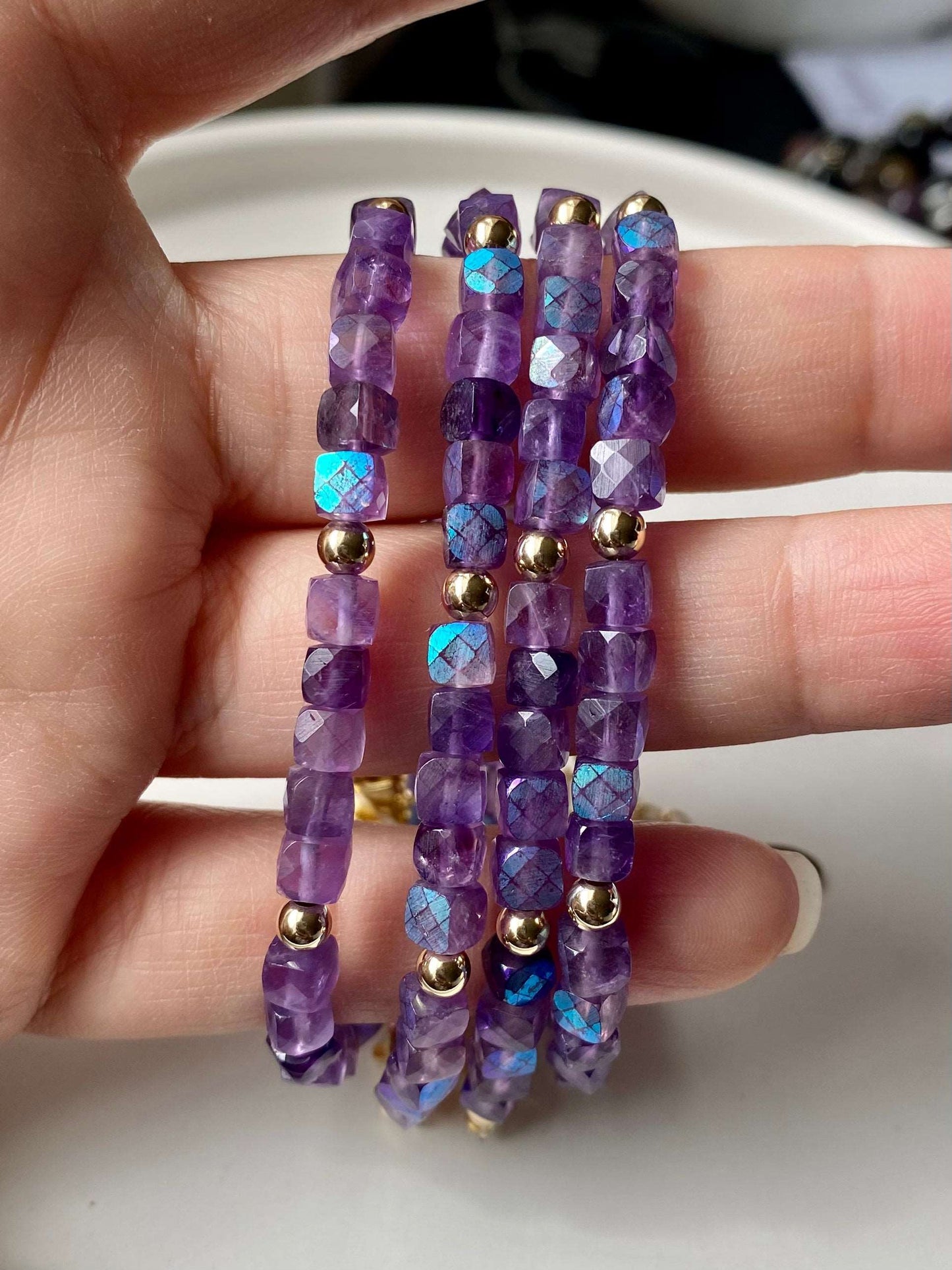 Theresa - Amethyst Handmade Stone Bracelet