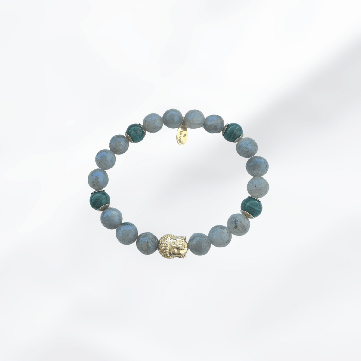 Malachite Buddha Bliss Bracelet — Rose Quartz or Labradorite