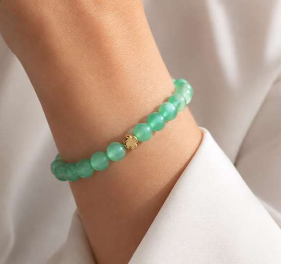 Adrian — Aventurine with Shamrock Spacer Bracelet