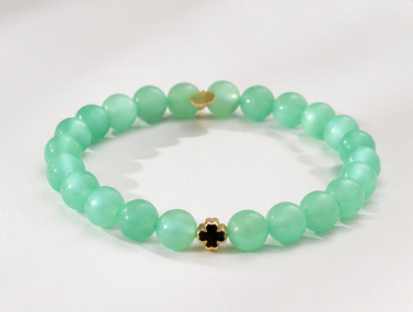 Adrian — Aventurine with Shamrock Spacer Bracelet