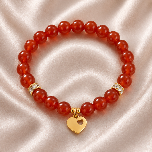 Carrie — Carnelian with Heart Charm