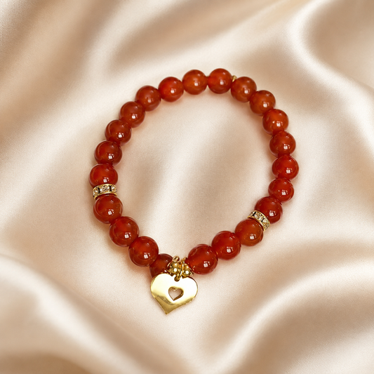 Carrie — Carnelian with Heart Charm