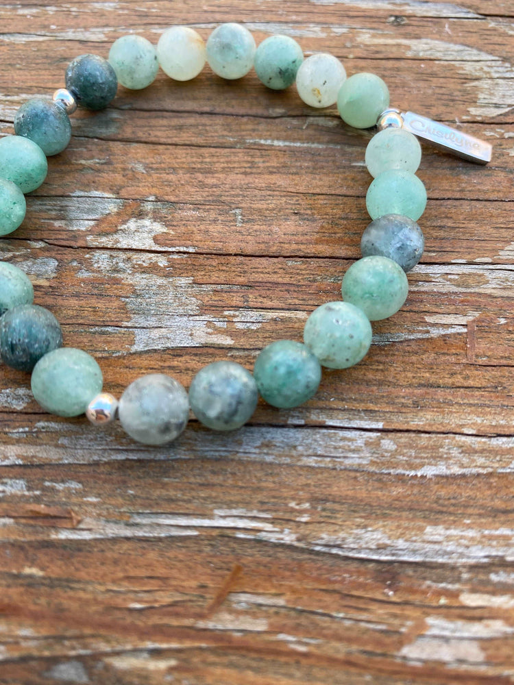 
                  
                    Matte Blue Green Quartz with Ohm Charm Bracelets
                  
                