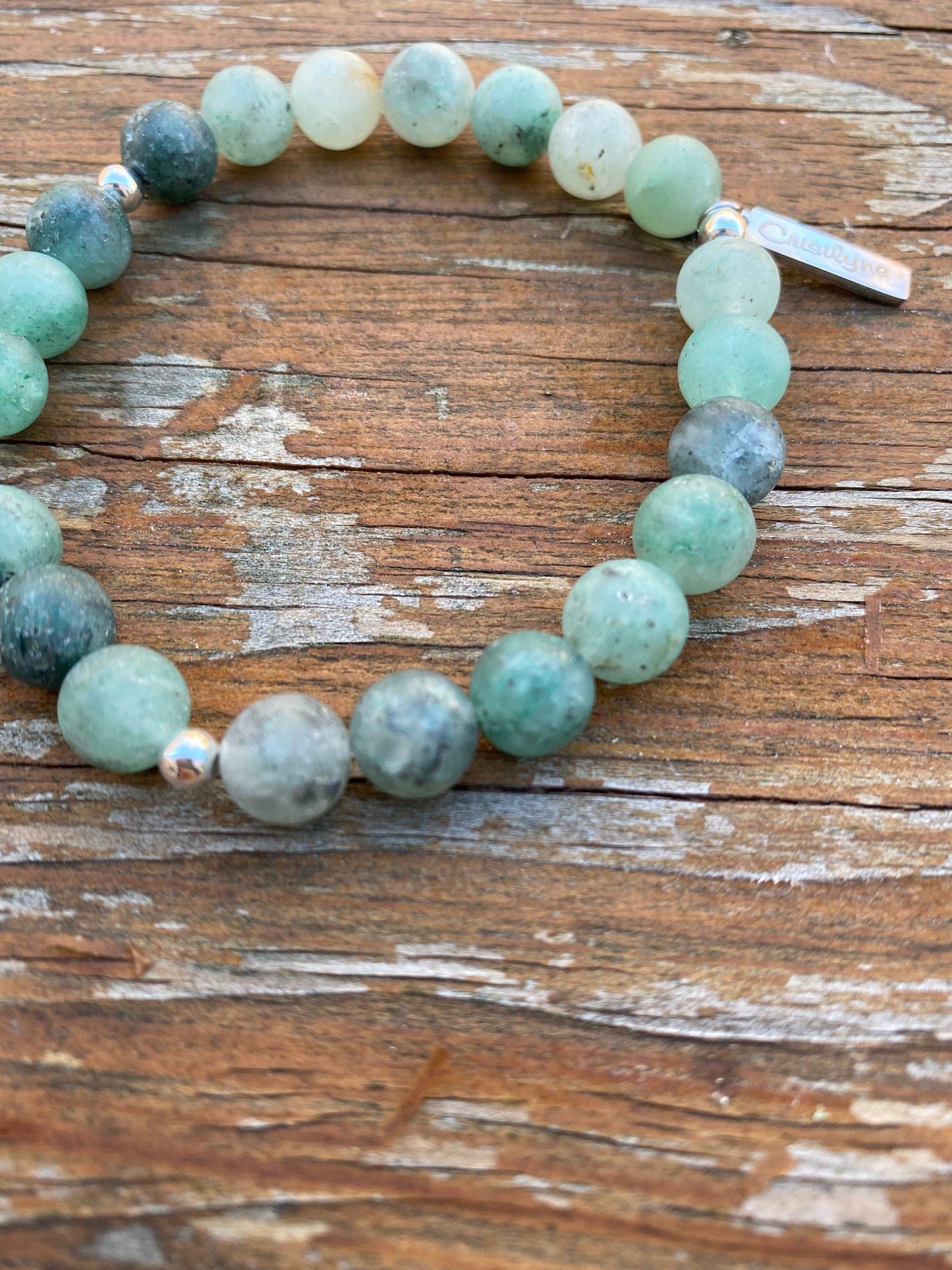 
                  
                    Matte Blue Green Quartz with Ohm Charm Bracelets
                  
                