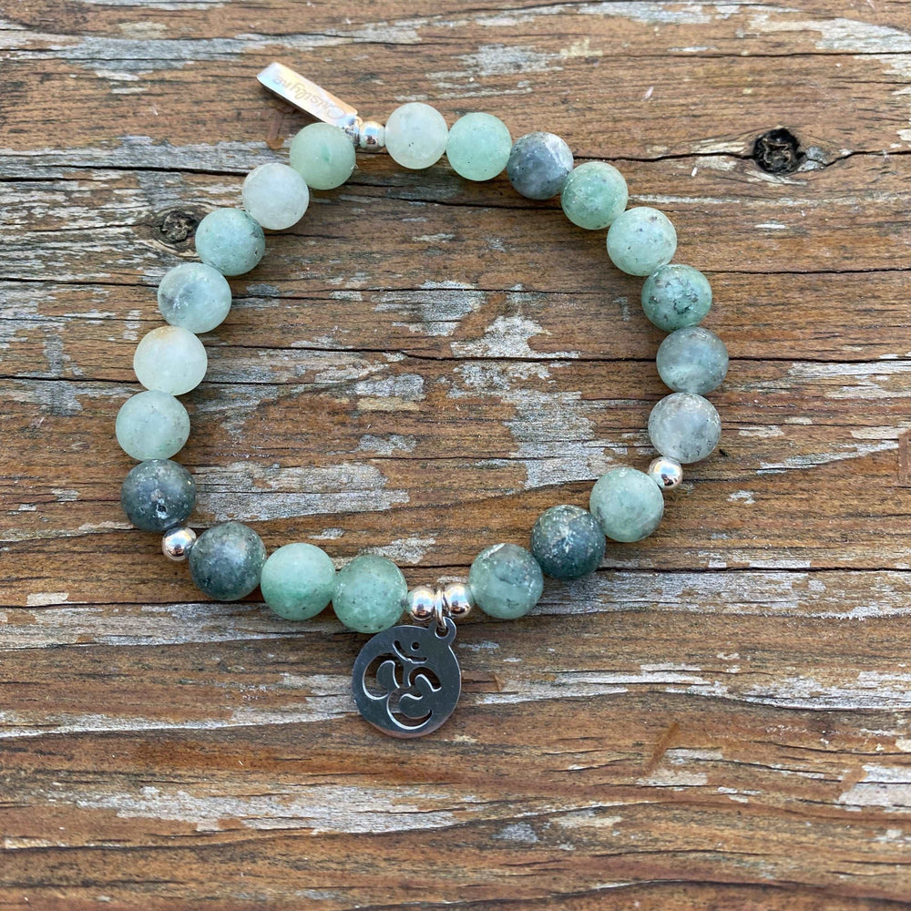 
                  
                    Matte Blue Green Quartz with Ohm Charm Bracelets
                  
                