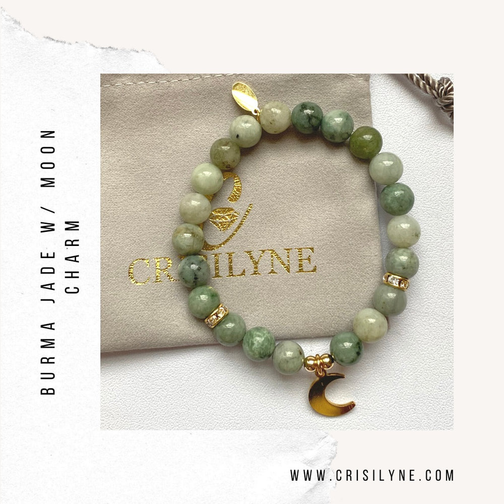 Brielle - Burma Jade with Moon Charm