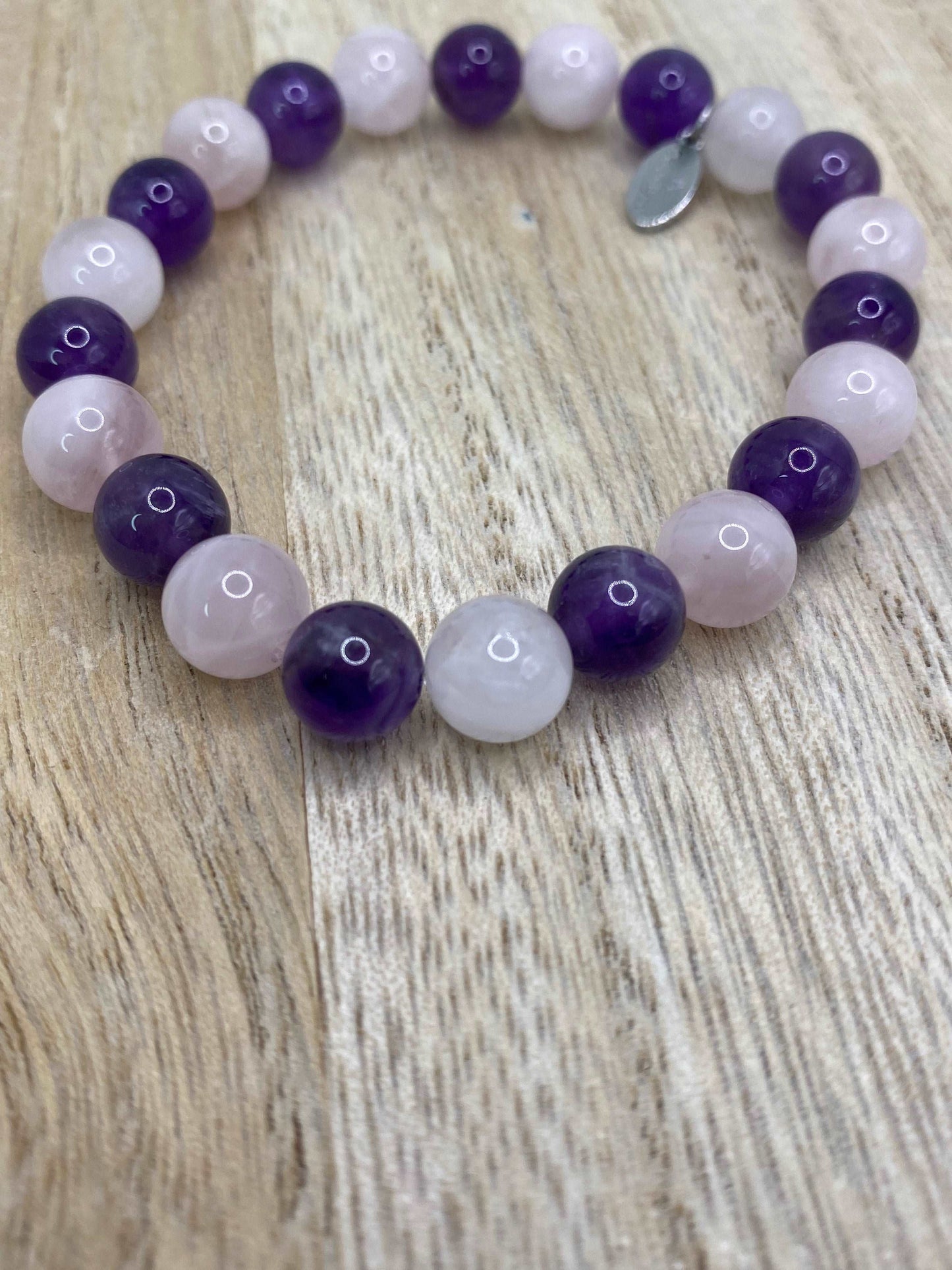 
                  
                    Dakota - Rose Quartz and Amethyst Stone Bracelet
                  
                