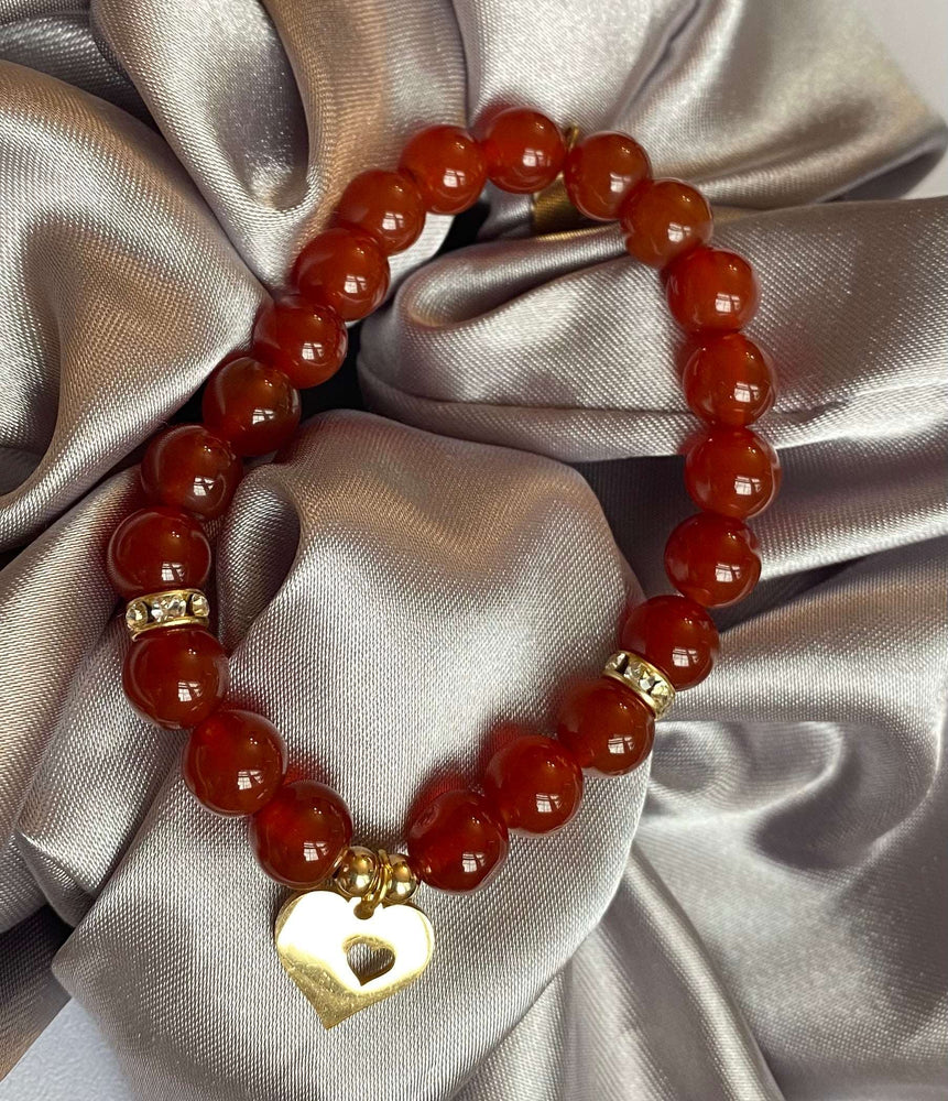 Carrie - Carnelian with Heart Charm