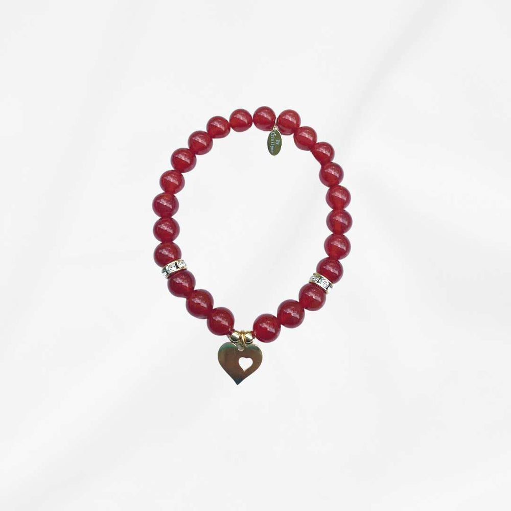 Carrie - Carnelian with Heart Charm