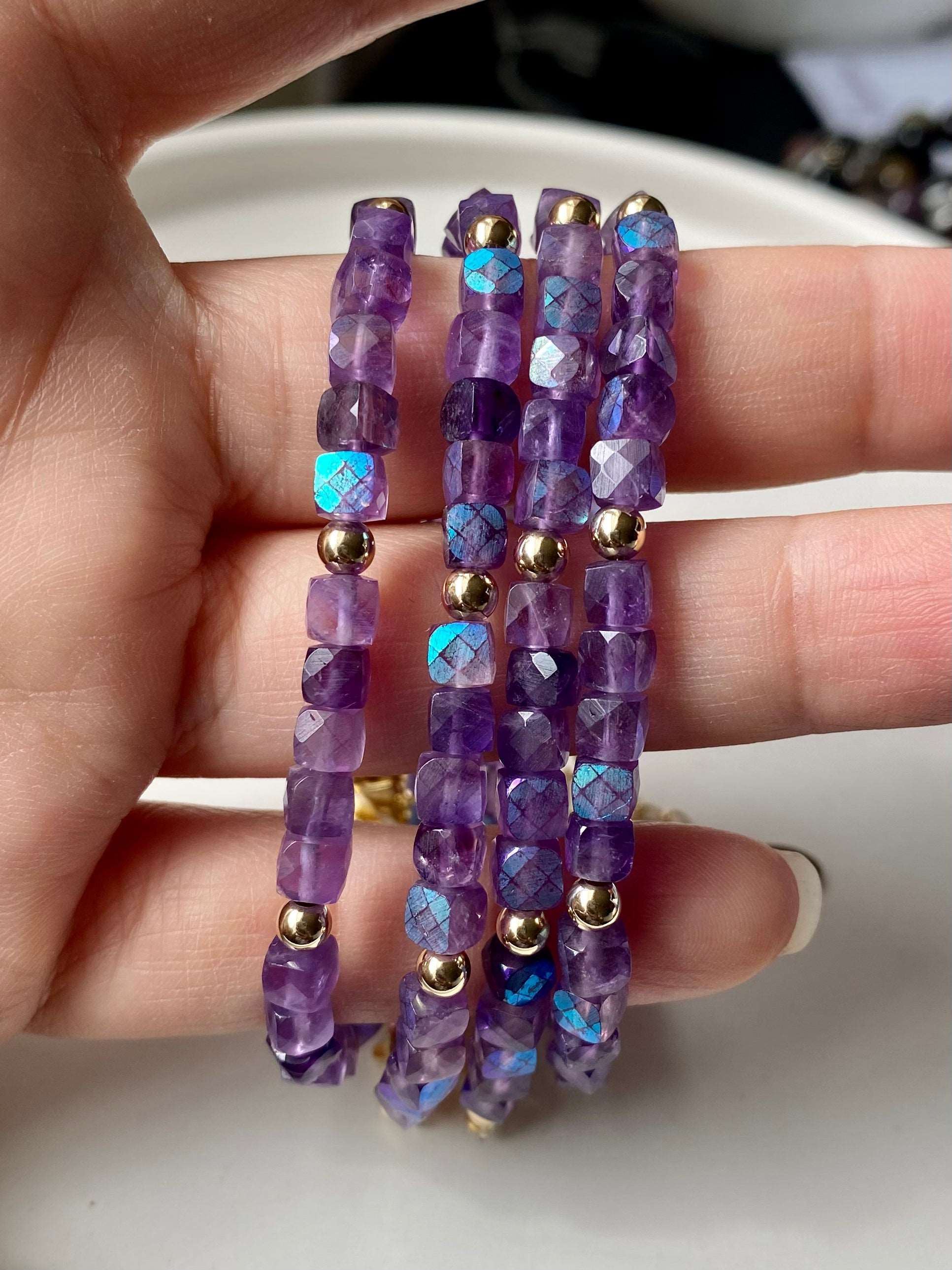 Theresa - Amethyst Handmade Stone Bracelet