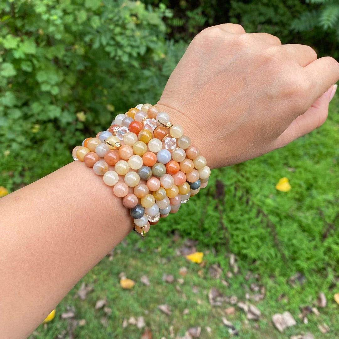 
                  
                    Maggie - Rainbow Jade Beaded Bracelet
                  
                